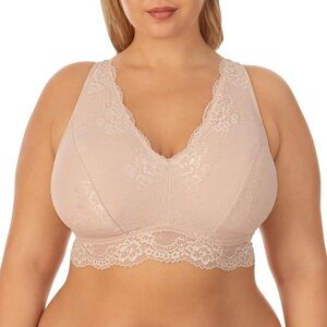 DREAMFIT bralette Plus Size Full Coverage Wireless Lace Bralette 2 piece set